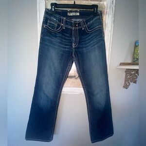 BKE Wendi Stretch Woman's 28X29.5” Medium Wash Factory Fade Denim Jeans